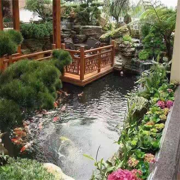 鸡西大型庭院假山鱼池景观设计